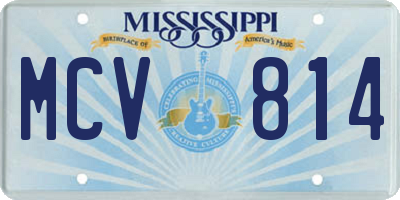 MS license plate MCV814