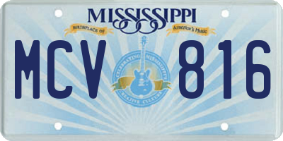 MS license plate MCV816