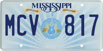 MS license plate MCV817
