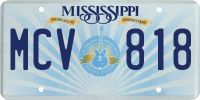 MS license plate MCV818