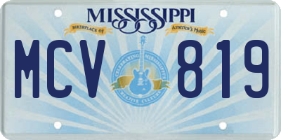 MS license plate MCV819
