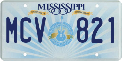 MS license plate MCV821