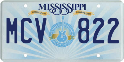 MS license plate MCV822