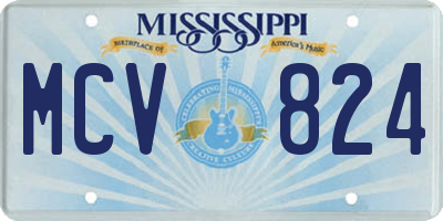 MS license plate MCV824