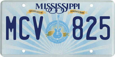 MS license plate MCV825
