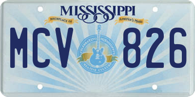 MS license plate MCV826