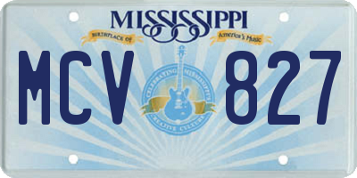 MS license plate MCV827