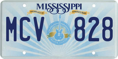 MS license plate MCV828