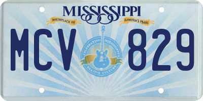MS license plate MCV829