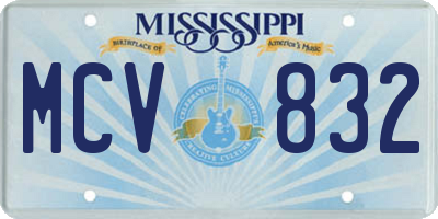 MS license plate MCV832