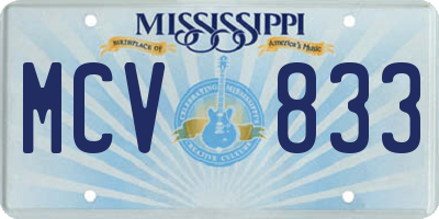 MS license plate MCV833