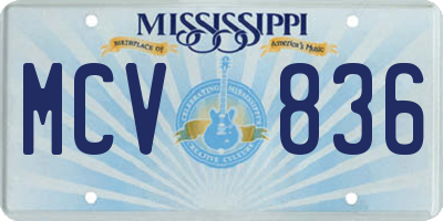 MS license plate MCV836