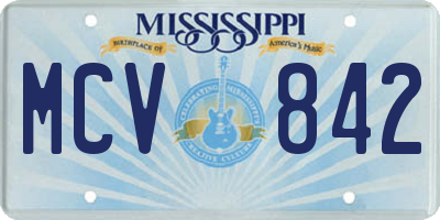 MS license plate MCV842