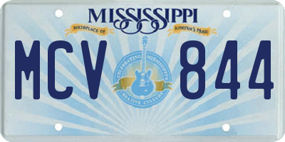 MS license plate MCV844