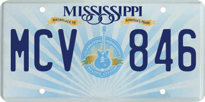 MS license plate MCV846