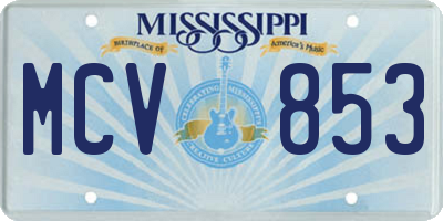 MS license plate MCV853