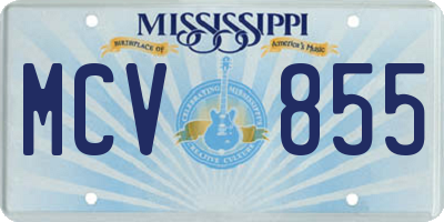 MS license plate MCV855