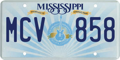 MS license plate MCV858