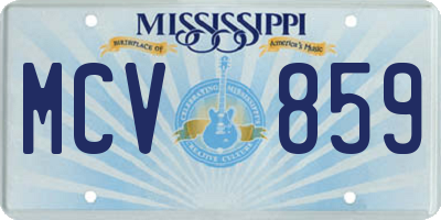MS license plate MCV859