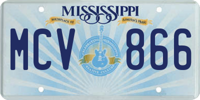 MS license plate MCV866