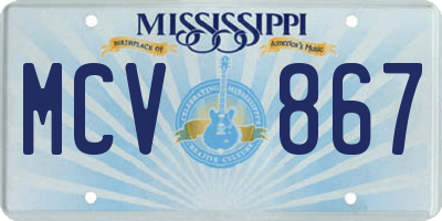 MS license plate MCV867
