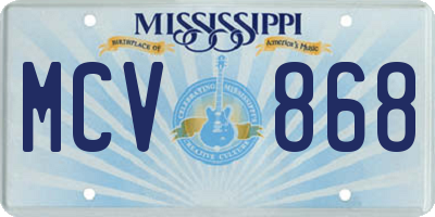 MS license plate MCV868