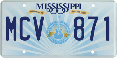 MS license plate MCV871