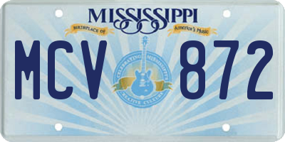 MS license plate MCV872