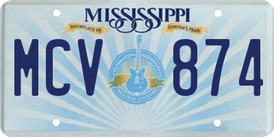 MS license plate MCV874