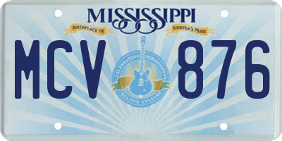 MS license plate MCV876