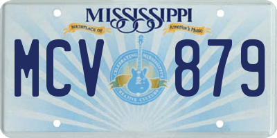 MS license plate MCV879