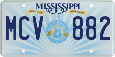 MS license plate MCV882