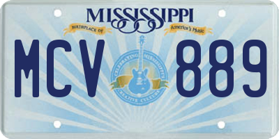 MS license plate MCV889
