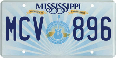 MS license plate MCV896
