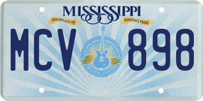 MS license plate MCV898