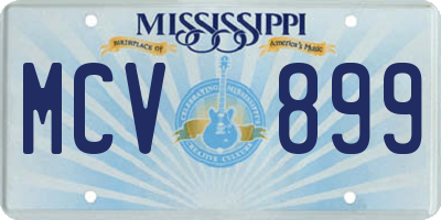 MS license plate MCV899