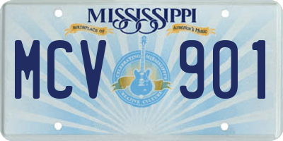 MS license plate MCV901