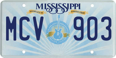 MS license plate MCV903