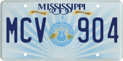 MS license plate MCV904