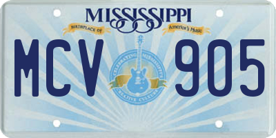 MS license plate MCV905