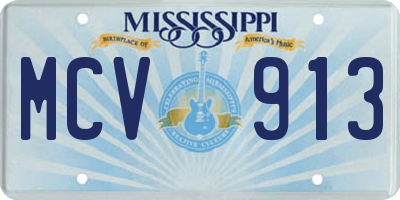 MS license plate MCV913