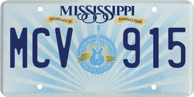 MS license plate MCV915