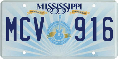 MS license plate MCV916