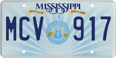 MS license plate MCV917