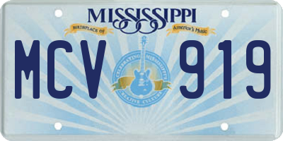 MS license plate MCV919