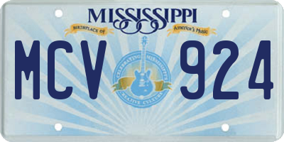 MS license plate MCV924