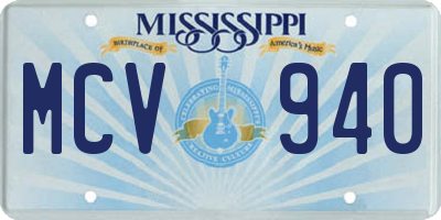 MS license plate MCV940