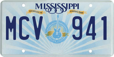 MS license plate MCV941