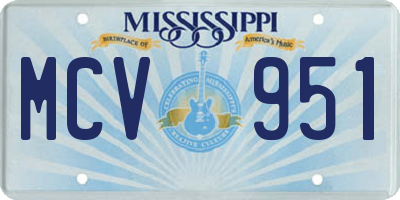 MS license plate MCV951