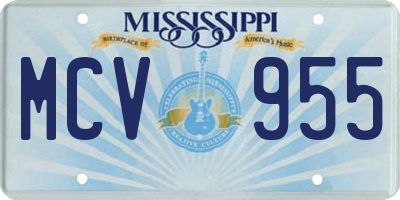 MS license plate MCV955